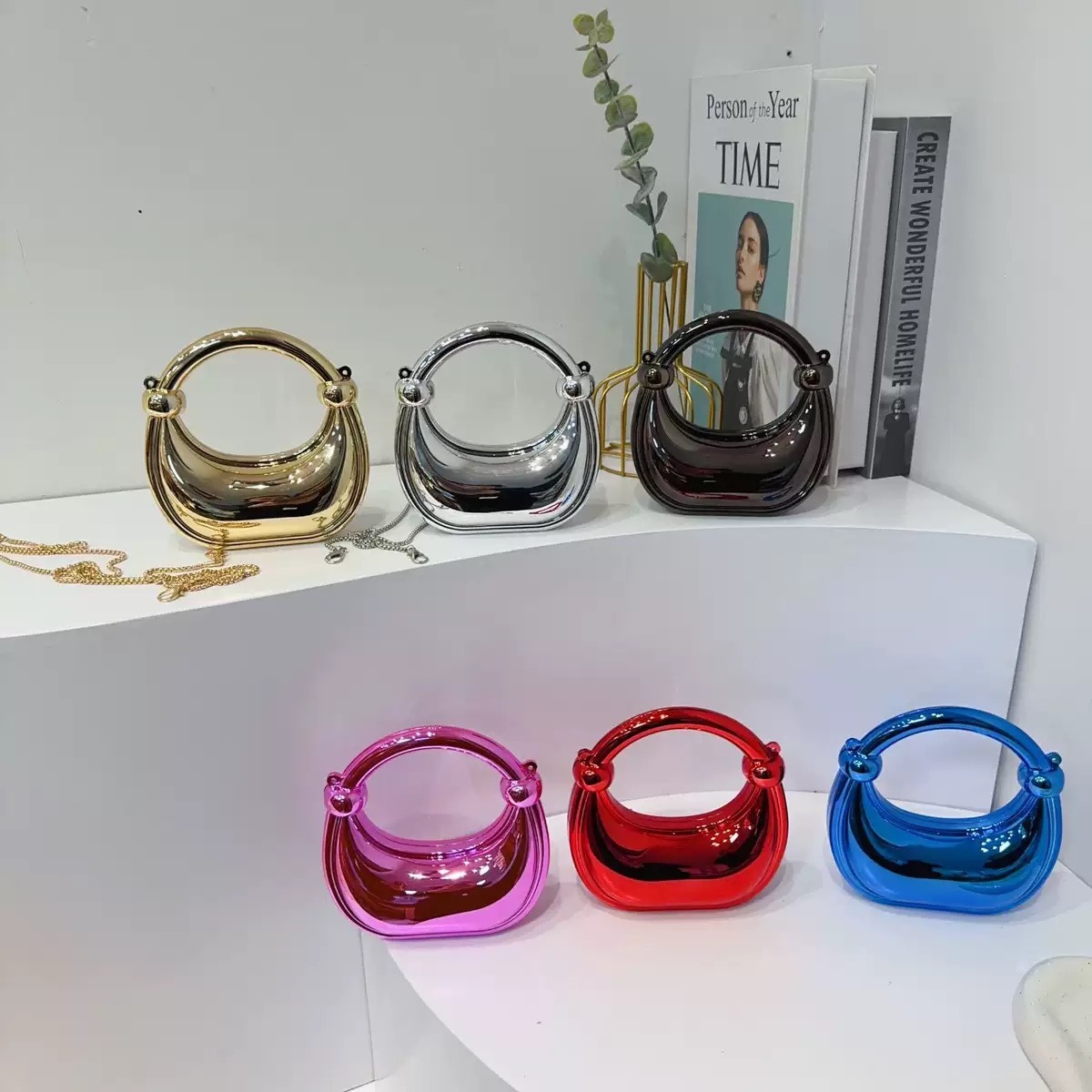 Women Bags Online - Mini gouden avondtasje portemonnees en handtassen