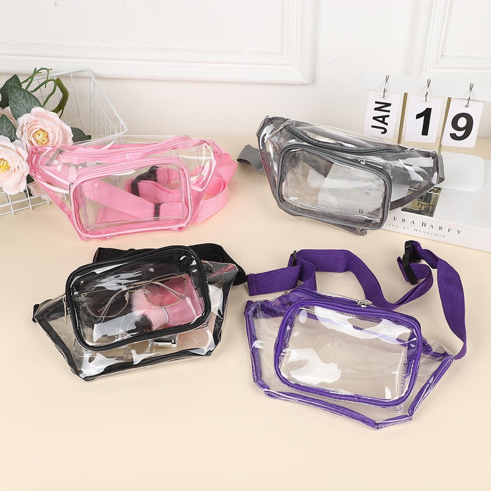 Women Bags Waterproof - Doorzichtig heuptasje Transparant PVC Meerkleurig Verstelbare