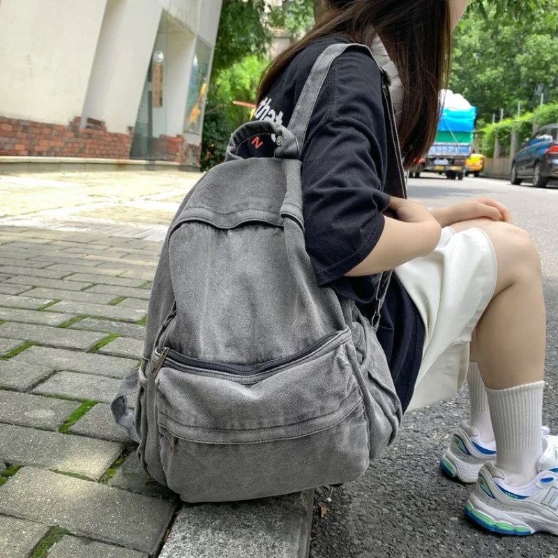 Nieuwe grijze denim rugzak Dam - Women Bags Jeans recensie en prijs