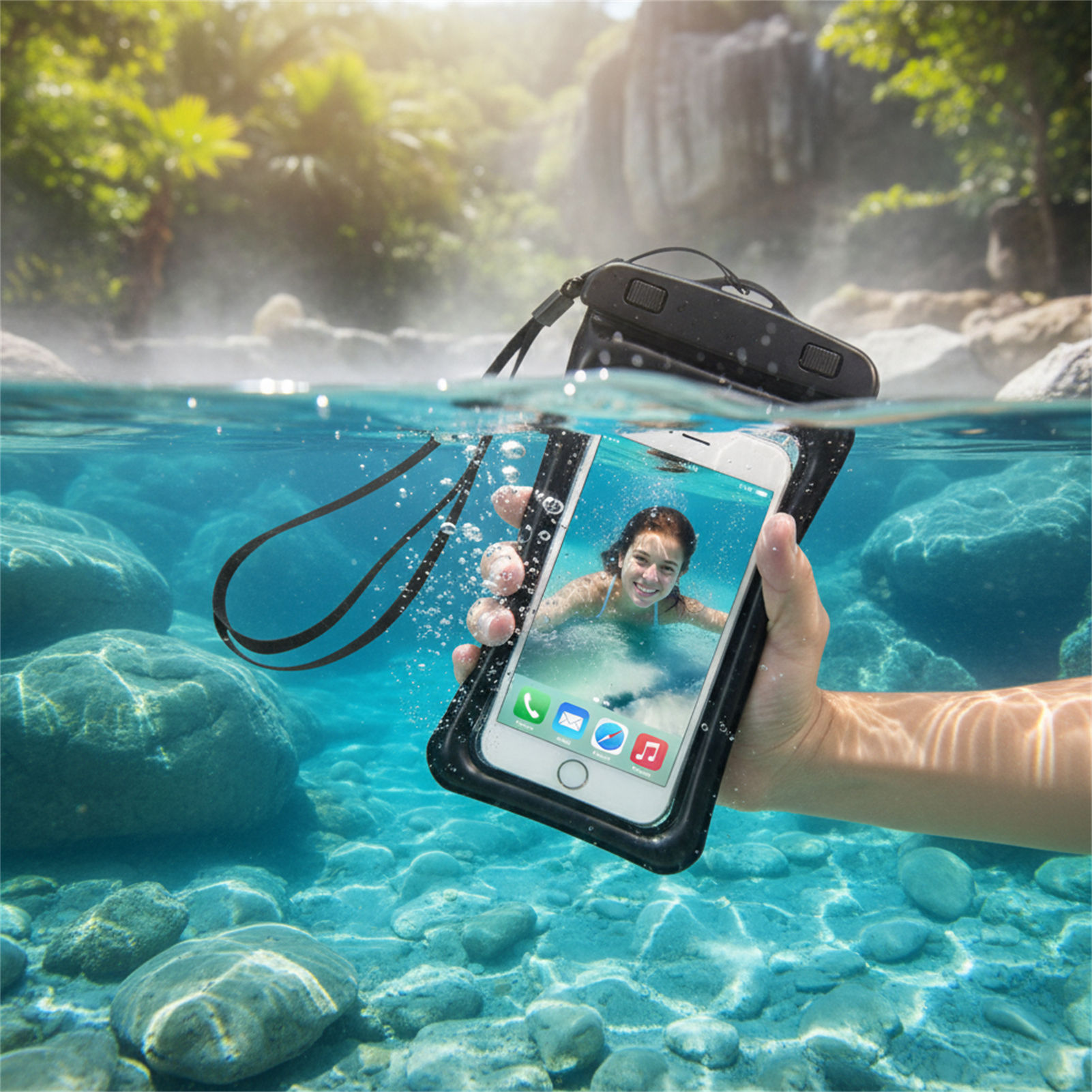 Blauwzwarte waterdichte telefo - Women Bags Waterproof recensie en prijs